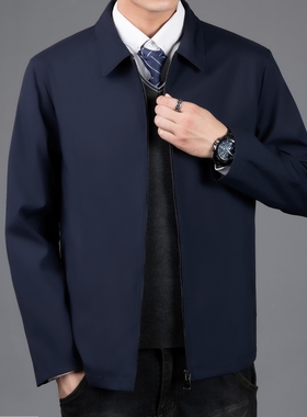 当潮马新款秋季男士翻领休闲夹克中老年商务休闲行政夹克YSST675