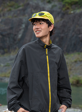 当潮马防泼水户外冲锋衣撞色拉链立领夹克情侣休闲外套IZEXX90565