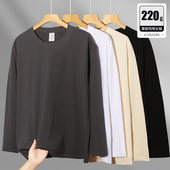 T220款 散口重磅圆领精梳纯棉长袖 落肩T恤220克当潮马供应链