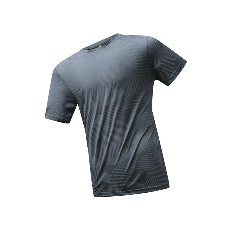 当潮马男士短袖T恤夏季半袖跑步健身透气速干冰丝上衣FCDF1367