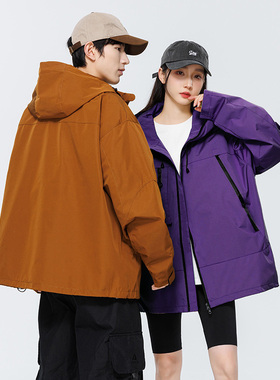 当潮马冲锋衣秋冬款保暖防风防水爬山宽松棉衣外套三防登山CSLJ91