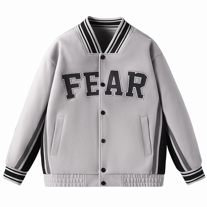 当潮马港风秋季龙凤呢棒球服百搭休闲宽松夹克外套上衣服男J801