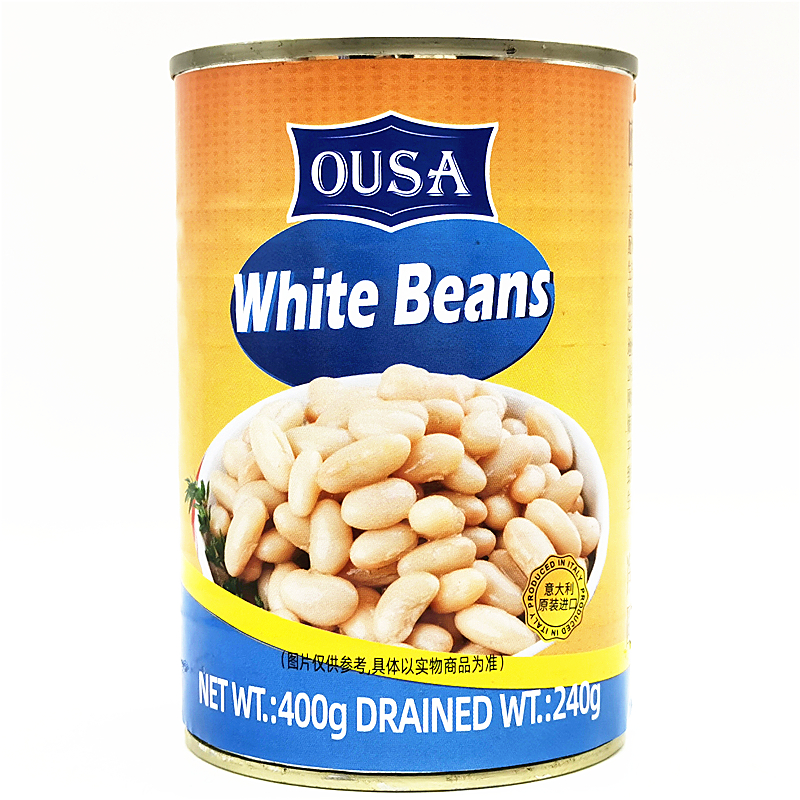 Ousa White Beans, Italian imported Ousa white Beans, green Lentils, Tomato sauce, baked Beans, canned instant food 400g thumbnail 3