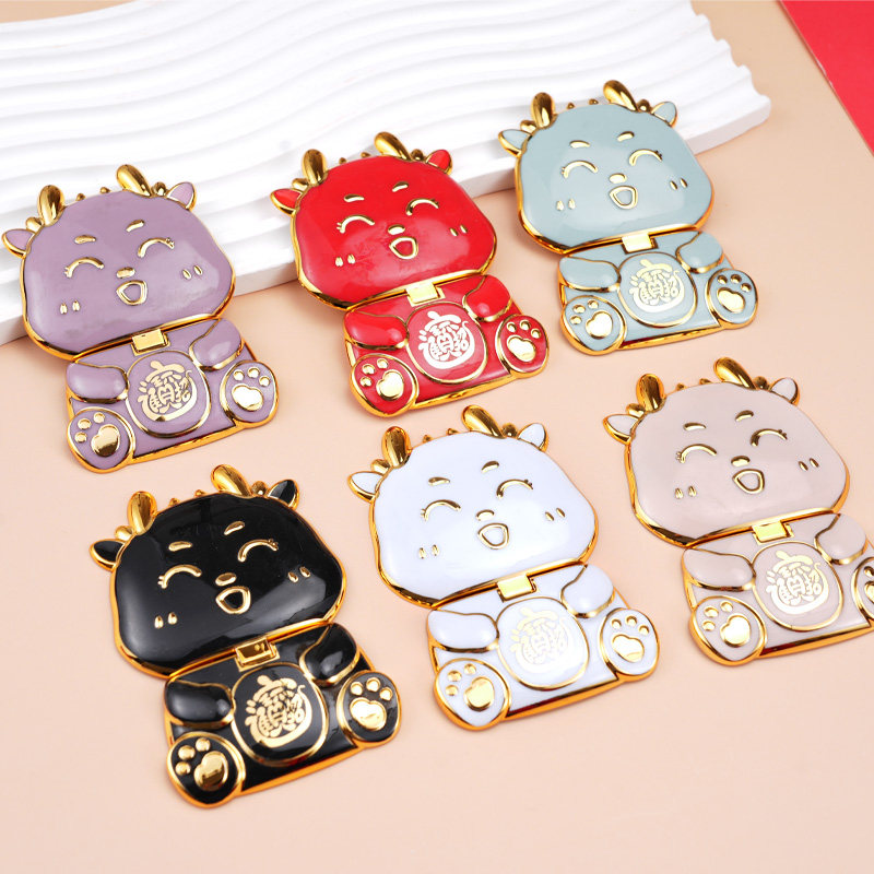 新年款手机支架创意可爱龙支架自带镜子支架折叠支撑架桌面懒人粘贴背贴防摔通用龙年本命年可爱男女款,3C数码配件,手机支架/手机座,淘宝优惠券,粉丝福利购,淘宝优惠卷