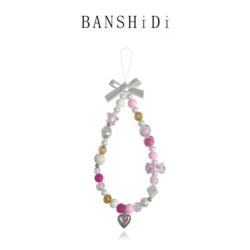 diy金属手机链挂绳白粉蝴蝶结镀银爱心少女风ins手机壳挂绳通用ccd菱形珍珠班诗迪手机壳链条耳机挂绳轻奢,3C数码配件,手机挂件/手机链,淘宝优惠券,粉丝福利购,淘宝优惠卷