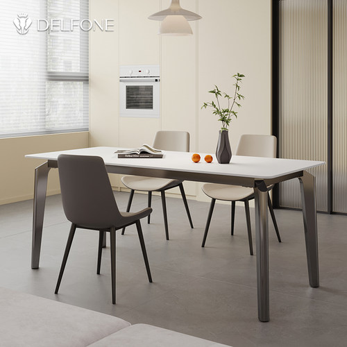 德利丰小户型不锈钢岩板餐桌