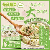 朵朵精灵.朵朵吉祥馄饨云吞抄手 小白菜鲜肉馄饨5盒 280g手工大馅