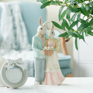 暖暖半岛梦中的婚礼树脂家居摆件兔子婚礼节日礼物花园道具包邮