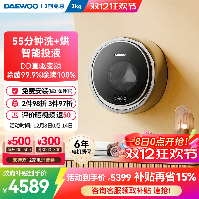 大宇迷你婴儿壁挂式内衣洗烘