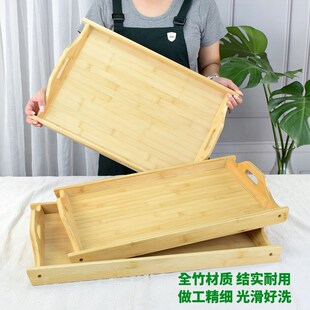 木质端菜托盘带盖透明盖防尘罩酒A店月子中心送餐传菜托盘商用竹