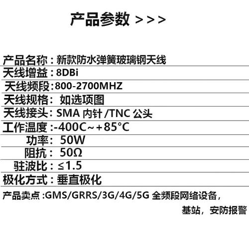 NB/868M/915M/4G弹簧玻璃钢天线z800-2700M 8DB 25.5厘米长防碰撞