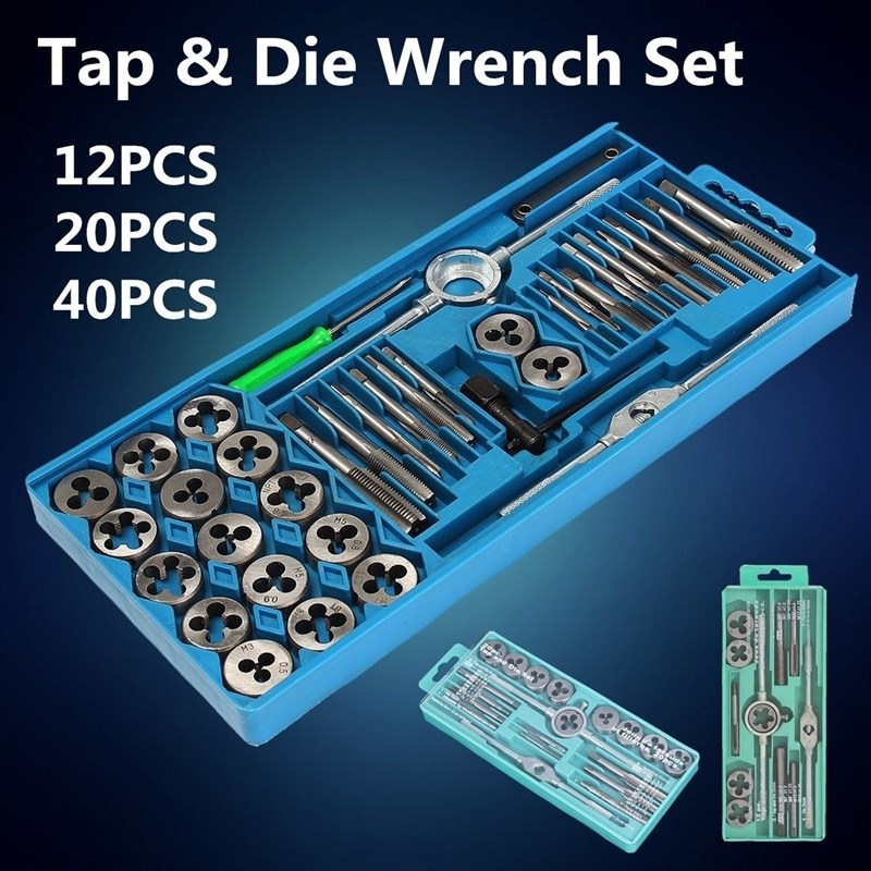 12/20/40Pcs Metric Tap Wrench and Die Pro SOet M6 M12/M3 M12