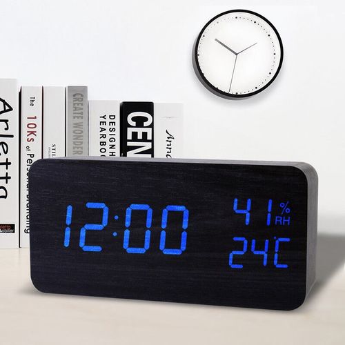 季芒(JIcMANG)温湿度计精准室内温度计家用干湿电子高精度时钟闹