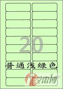 爱雷博/A4/普通打印机打印/标签纸/浅绿色标签/CL22V0G-100张