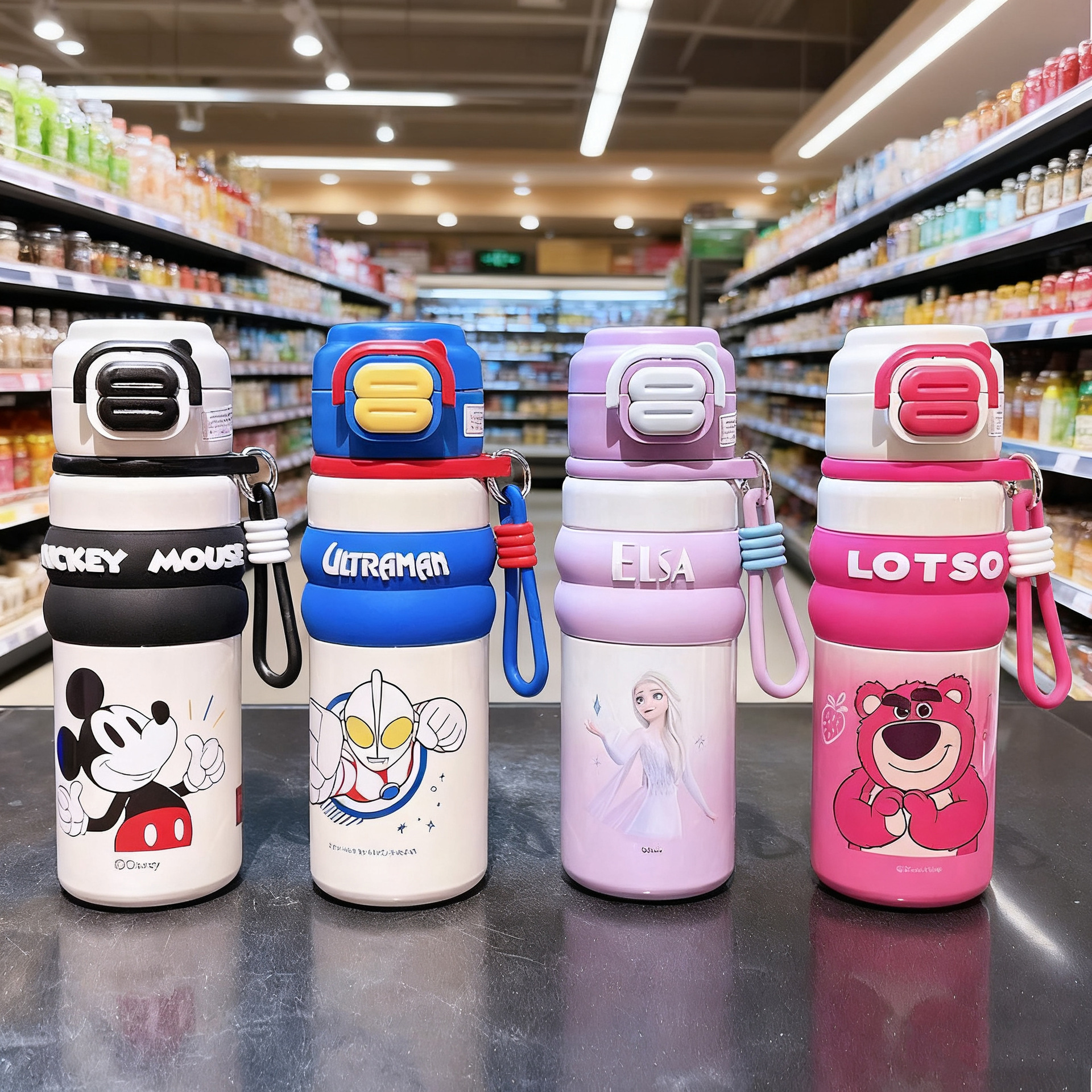 日本品质草莓熊新款儿童保温杯不锈钢316大容量可爱卡通学生专用