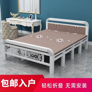 日本品质折叠床午休床单人床双人床成人家用简易木板床铁床1米1.2