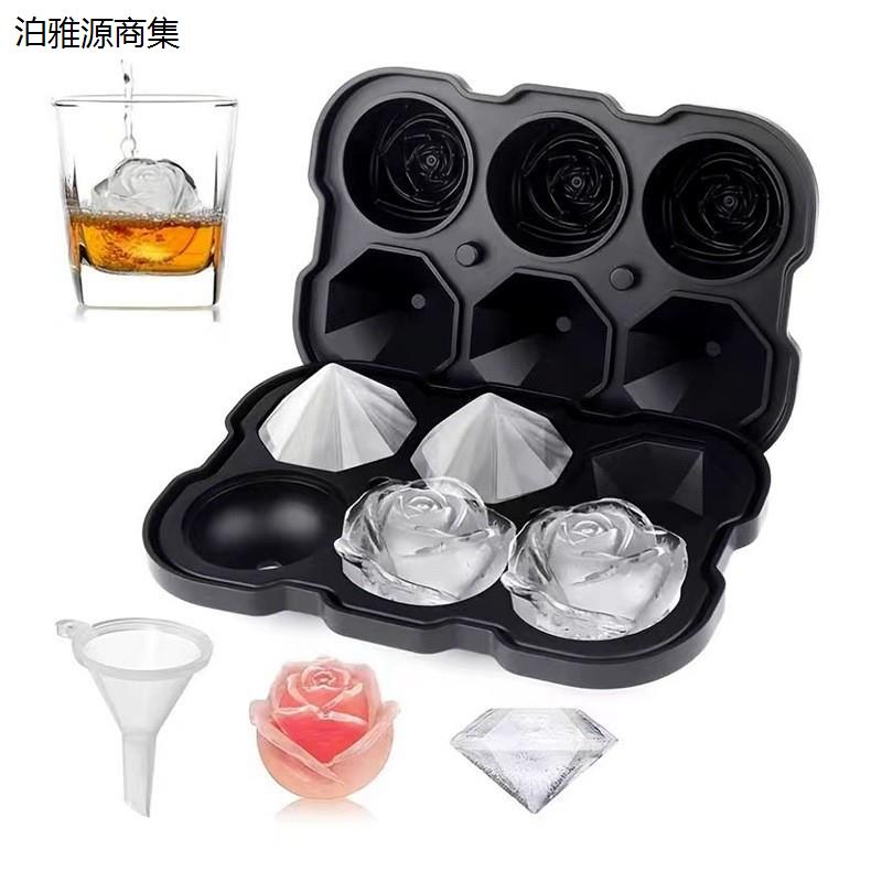 跨境热卖6连钻石玫瑰冰格