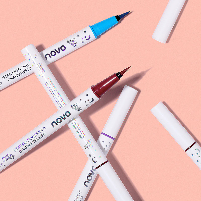 韩国专柜4D酒红色眼线 线笔防水持久不晕染初学者彩色眼线 线液笔