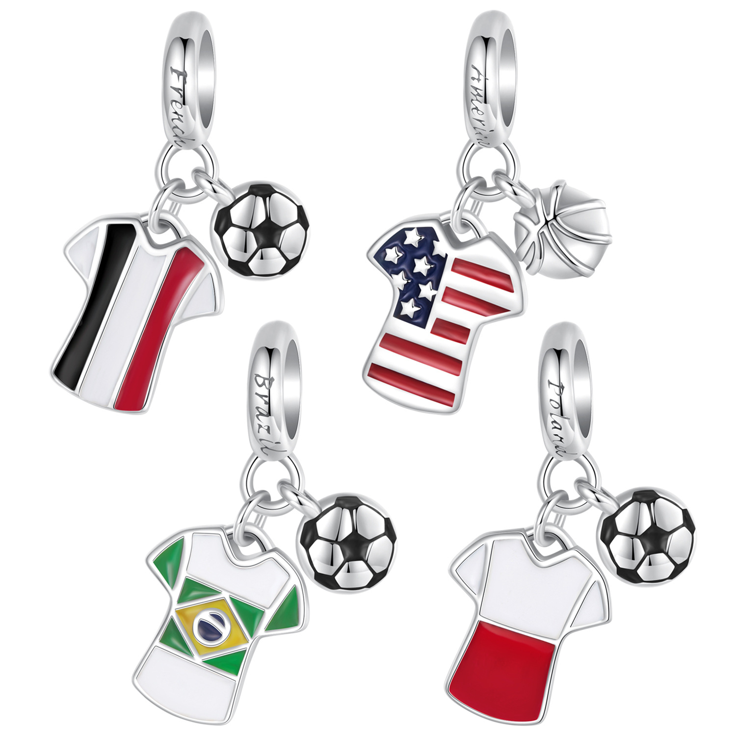 欧美运动风球服diy吊坠配件