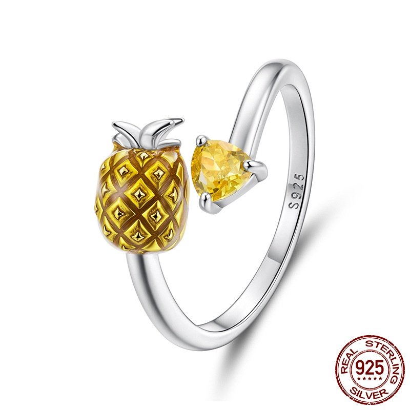 s925纯银甜美水果菠萝开口可调节戒指食物个性指环饰品配饰,饰品/流行首饰/时尚饰品新,银饰戒指,淘宝优惠券,粉丝福利购,淘宝优惠卷