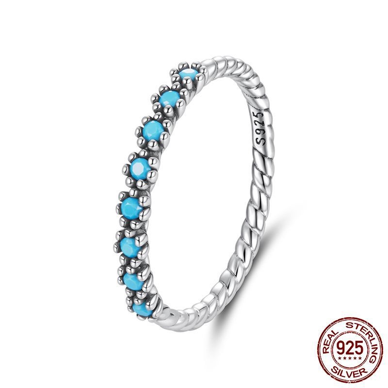 气质百搭松石开口戒s925纯银