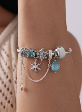 s925纯银手链串珠创意DIY