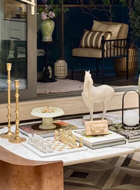 客厅茶几装饰摆件高级感宋氏美学新中式氛围感样板间洽谈区装饰