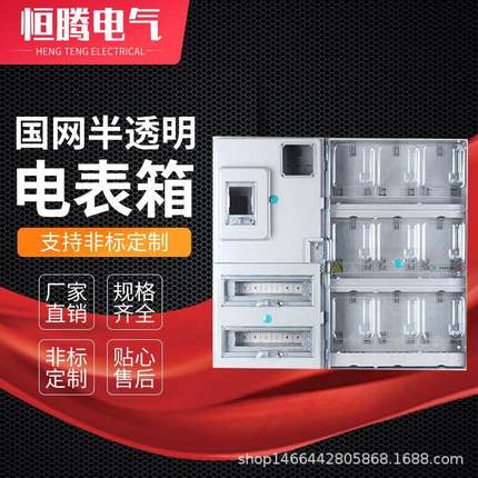 单相九表国网连体带总控电能计量箱室内透明电表箱家用电表箱