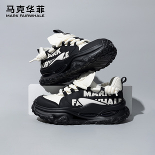 马克华菲潮牌增高厚底运动鞋男2025冬季新款超火老爹鞋轮胎休闲鞋