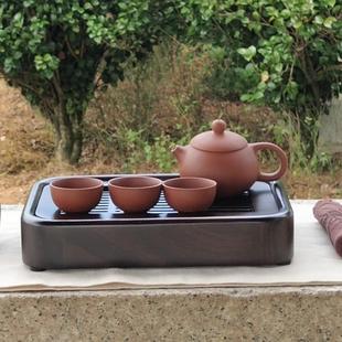 茶具茶托托盘储水式 黑檀木小茶盘家用2023新款 个人实木简约小茶台
