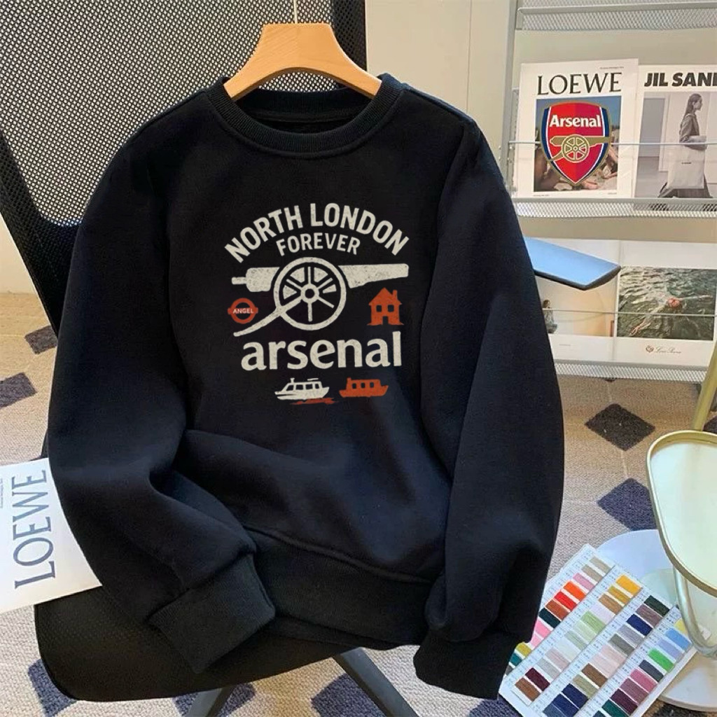 英超阿森纳25/26赛季新款足球服加绒加厚卫衣秋季男女宽松球衣潮