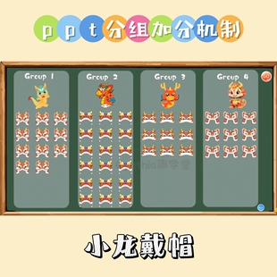 原创ppt分组加分奖励机制线上竞赛加分机制小龙戴帽