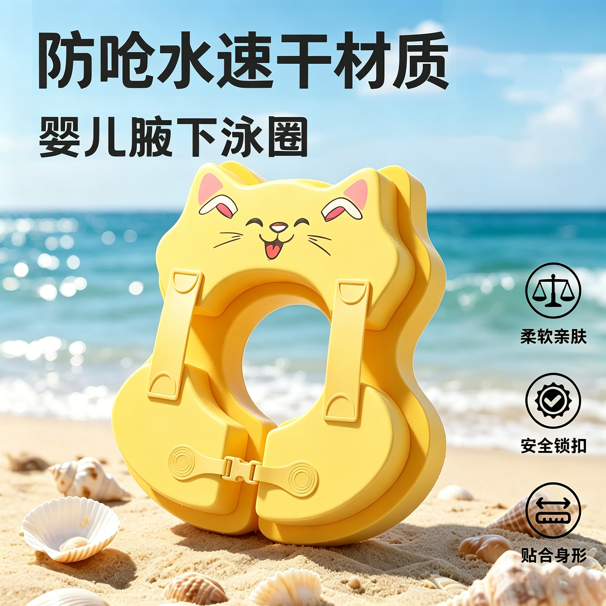 儿童腋下游泳圈新款免充气加厚款
