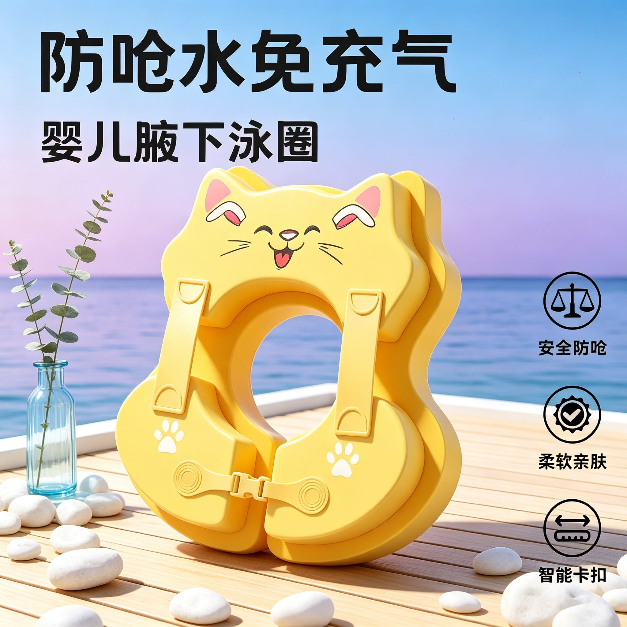 婴儿免充气游泳圈水上漂浮救生圈