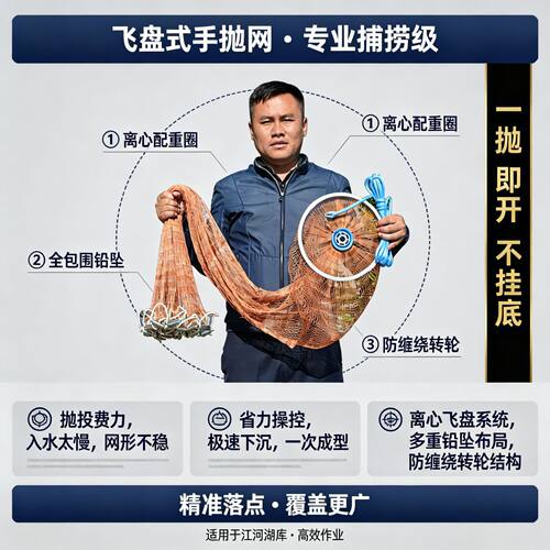 防锈防腐大飞盘合金坠旋网美式