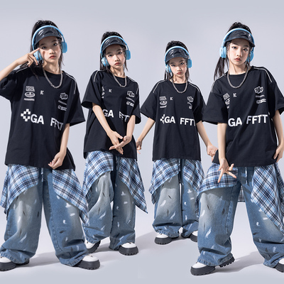 街舞儿童潮服嘻哈风炸街服装男童少儿六一hiphop表演出服女孩套装