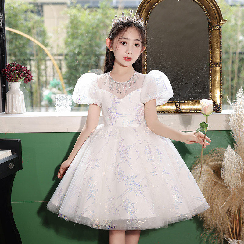 女童小礼服高端洋气儿童生日派对公主裙主持人学生钢琴表演蓬蓬裙