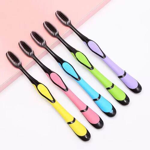 牙刷软毛成人家用高档竹炭抑菌情侣男女独立包装牙刷家庭套装