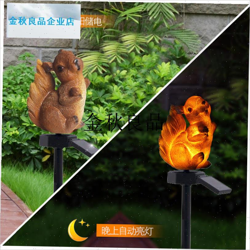 太阳能庭院装饰灯家用户外防水树脂地插卡通动物灯阳Z台景观花园,