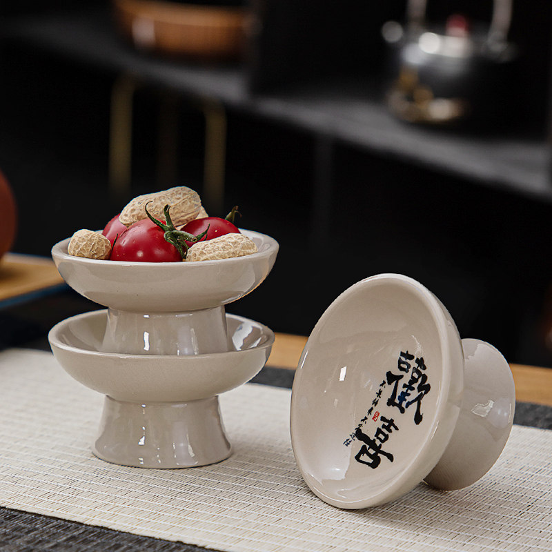 中式茶点盘高脚水果盘简约碟子家用复古零食点心干果碟大小贡供盘,餐饮具,果盆/果盘/果篮,淘宝优惠券,粉丝福利购,淘宝优惠卷