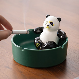 熊猫周边烟灰缸摆件国潮纪念品客厅桌面装饰品办公室轻奢高级感