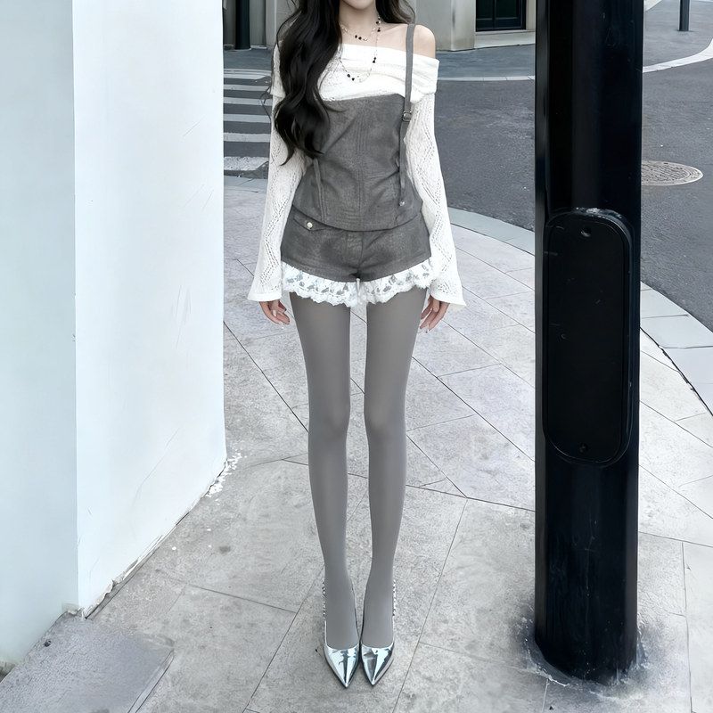 60d空姐灰面膜袜miu系高级感高