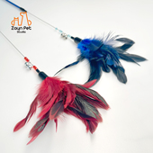 猫猫丰荣玩具日式 Zayn咱吖 长杆猫棒带铃铛 火鸡羽毛逗猫棒 真