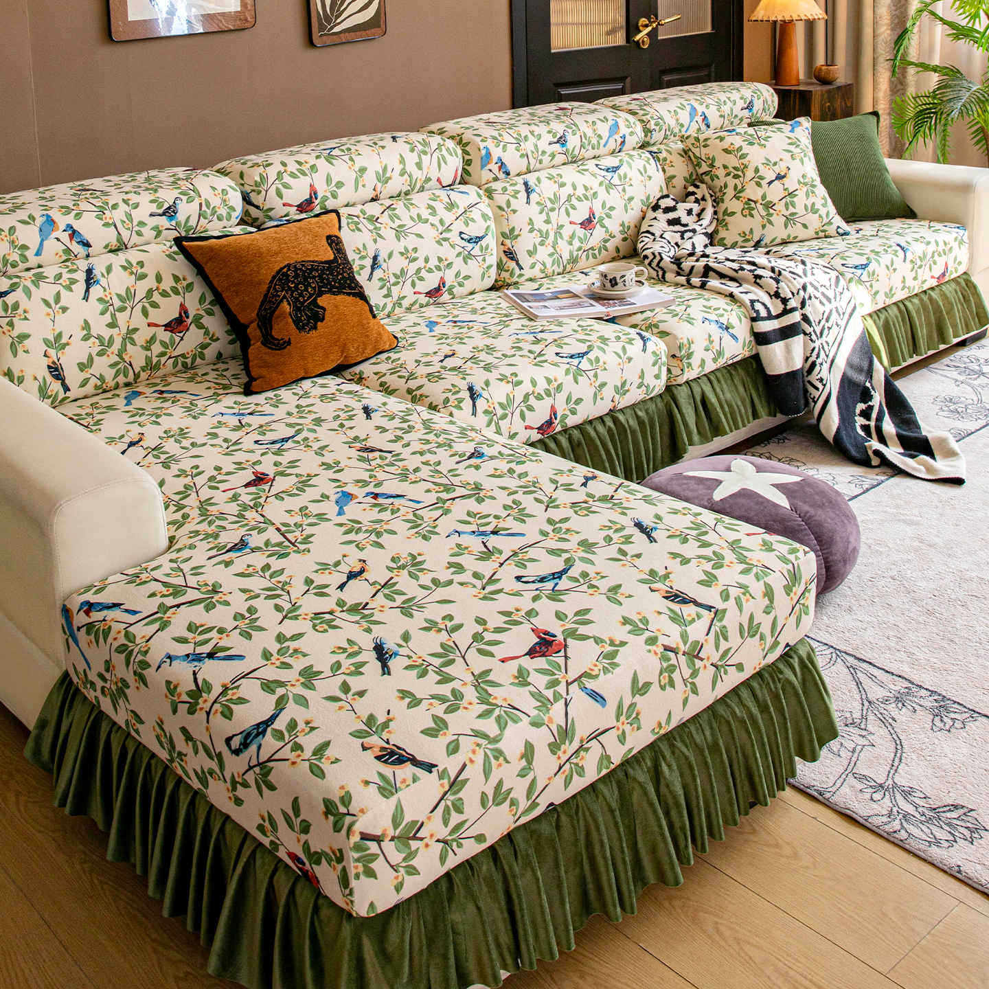 三座一贵妃沙发笠套罩四季通用2025新款田园全包弹力保护套罩,居家布艺,沙发垫,淘宝优惠券,粉丝福利购,淘宝优惠卷