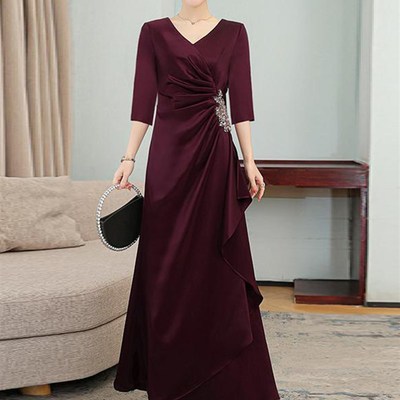 极速高端大气喜婆婆婚n宴装2024新款妈妈装结婚礼服裙宴会女气质