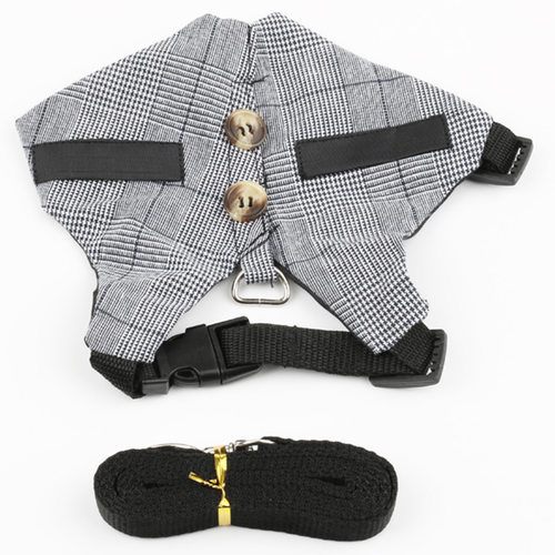 新品宠物遛兔子牵引绳兔兔防挣脱背心式小型可爱衣服X溜兔绳垂耳