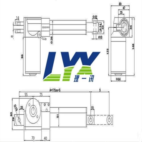 极速6000N电动推杆k600mm大推力电动推I杆12V24V马达控S制推拉升