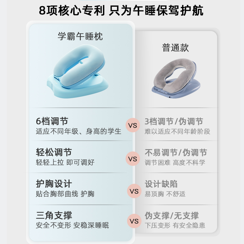 极速课桌趴睡枕小学生夏季午睡枕Bw头学校午休护颈枕儿童可爱抱枕