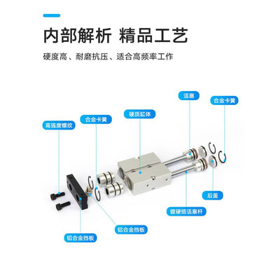 适用双于轴双杆气缸TN10/16/20/25/32/40X20X50X60X75X100S带磁小