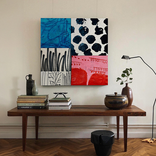 中古包豪斯风格挂画画餐柜小众艺术装饰画画高级感电表箱咖啡角抽